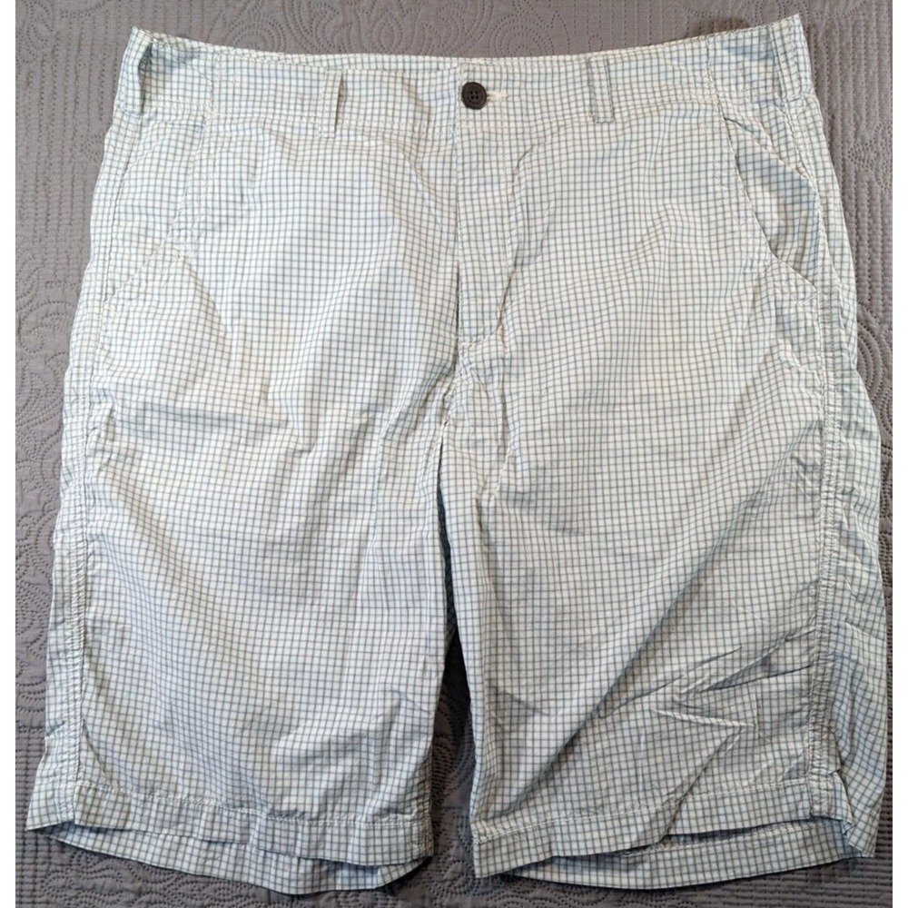 Urban Pipeline Bermuda Chino Shorts Men Size 40 Checkered Blue White 100% Cotton